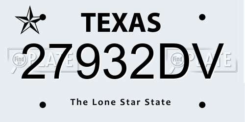 27932DV Texas License Plate