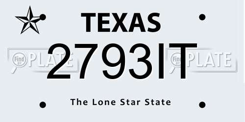 2793IT Texas License Plate