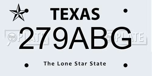 279ABG Texas License Plate