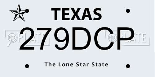 279DCP Texas License Plate