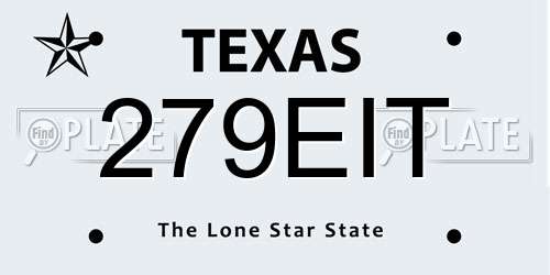 279EIT Texas License Plate