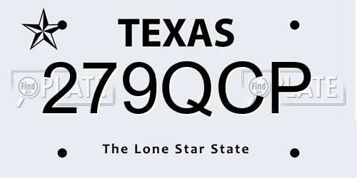 279QCP Texas License Plate