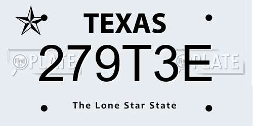 279T3E Texas License Plate