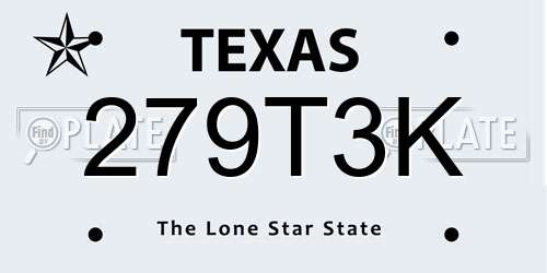 279T3K Texas License Plate