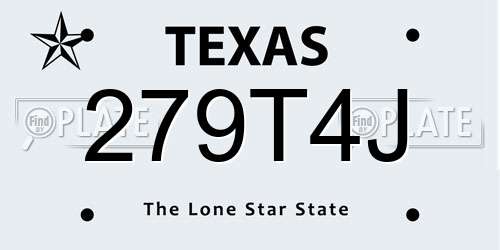 279T4J Texas License Plate