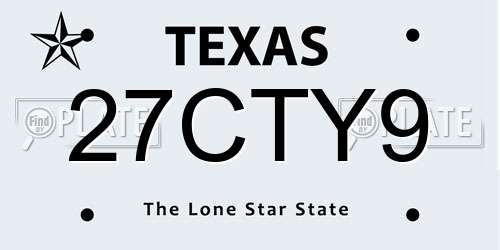 27CTY9 Texas License Plate