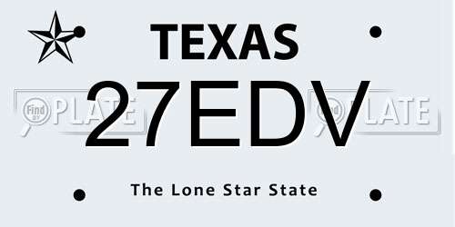27EDV Texas License Plate