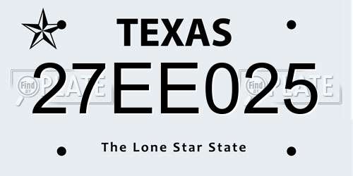 27EE025 Texas License Plate