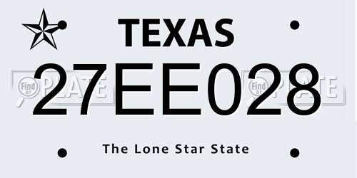27EE028 Texas License Plate