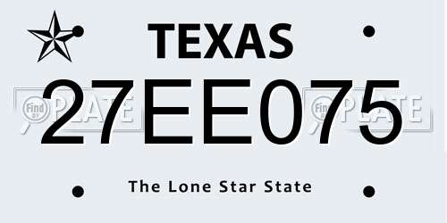 27EE075 Texas License Plate
