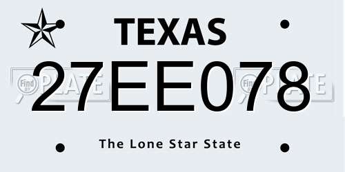 27EE078 Texas License Plate