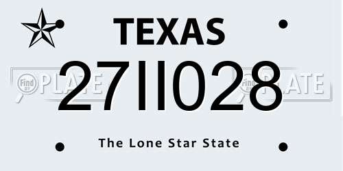 27II028 Texas License Plate