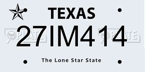 27IM414 Texas License Plate