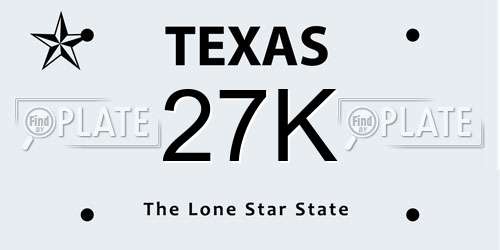 27K Texas License Plate