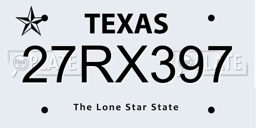 27RX397 Texas License Plate