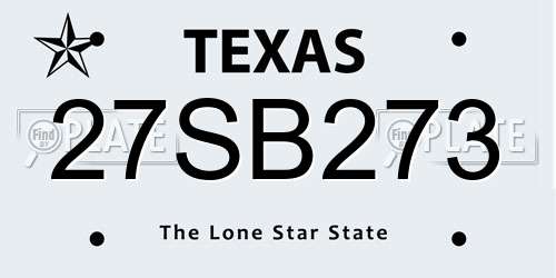 27SB273 Texas License Plate
