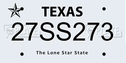 27SS273 Texas License Plate