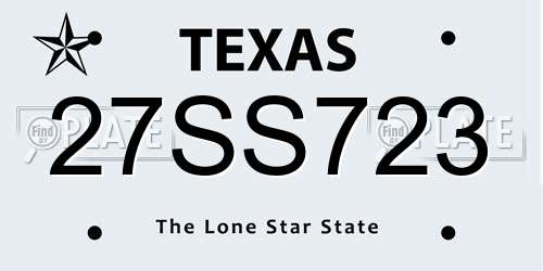 27SS723 Texas License Plate
