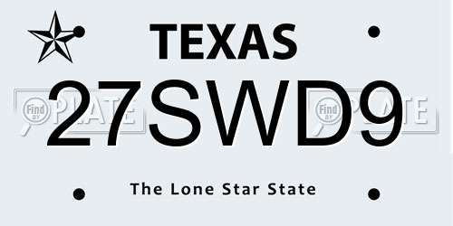 27SWD9 Texas License Plate