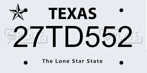 27TD552 Texas License Plate