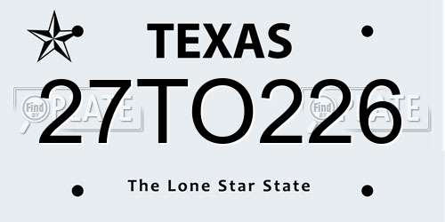 27TO226 Texas License Plate