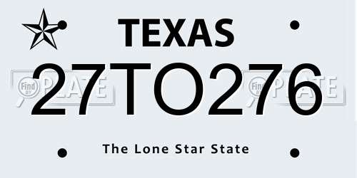 27TO276 Texas License Plate