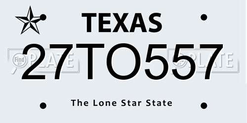 27TO557 Texas License Plate