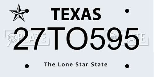 27TO595 Texas License Plate