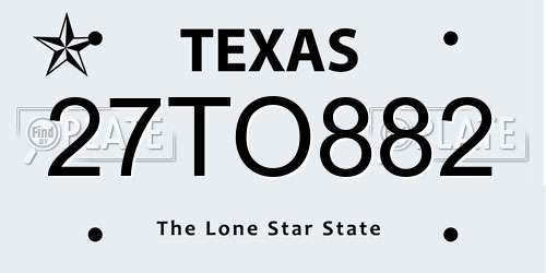 27TO882 Texas License Plate