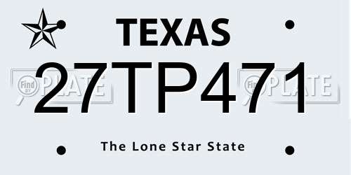 27TP471 Texas License Plate