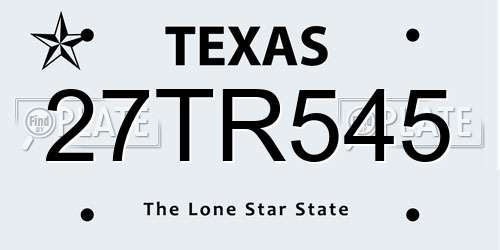 27TR545 Texas License Plate