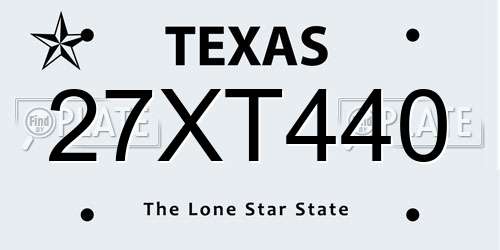 27XT440 Texas License Plate