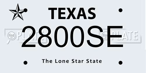 2800SE Texas License Plate
