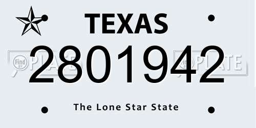 2801942 Texas License Plate