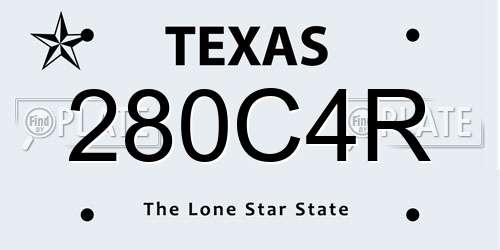 280C4R Texas License Plate