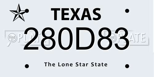 280D83 Texas License Plate