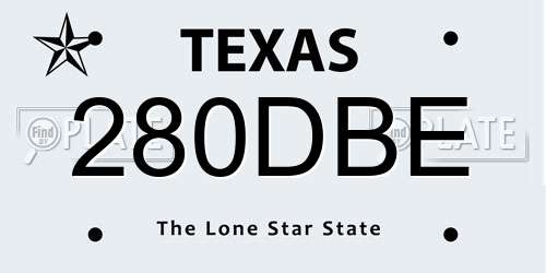 280DBE Texas License Plate