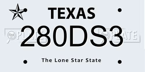 280DS3 Texas License Plate