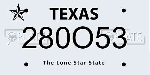 280O53 Texas License Plate