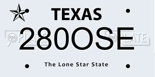280OSE Texas License Plate