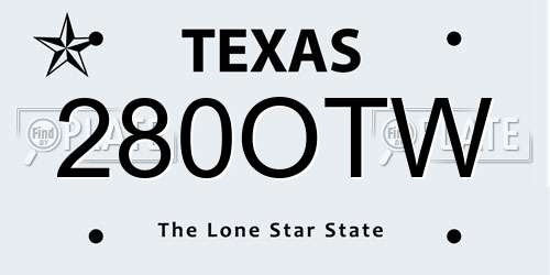 280OTW Texas License Plate