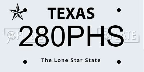 280PHS Texas License Plate