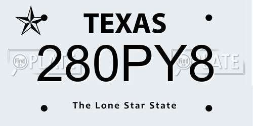 280PY8 Texas License Plate