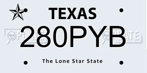280PYB Texas License Plate