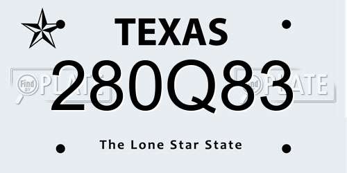 280Q83 Texas License Plate