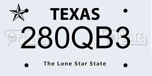 280QB3 Texas License Plate