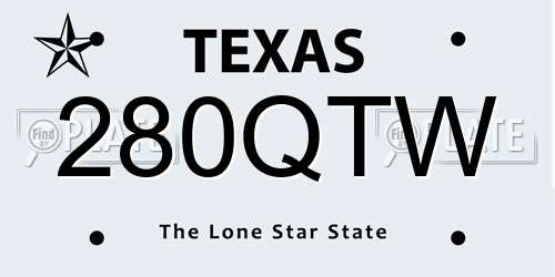 280QTW Texas License Plate