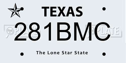 281BMC Texas License Plate