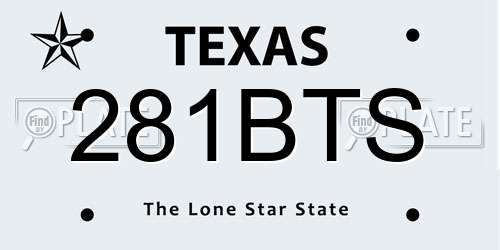 281BTS Texas License Plate