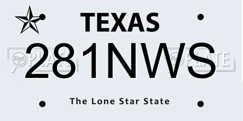 281NWS Texas License Plate